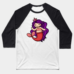 Cute Mermaid Illustration Baseball T-Shirt